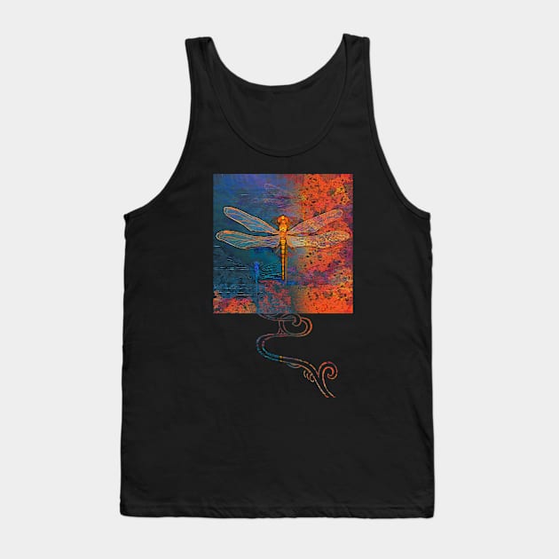 Flaming Dragonfly Tank Top by evisionarts